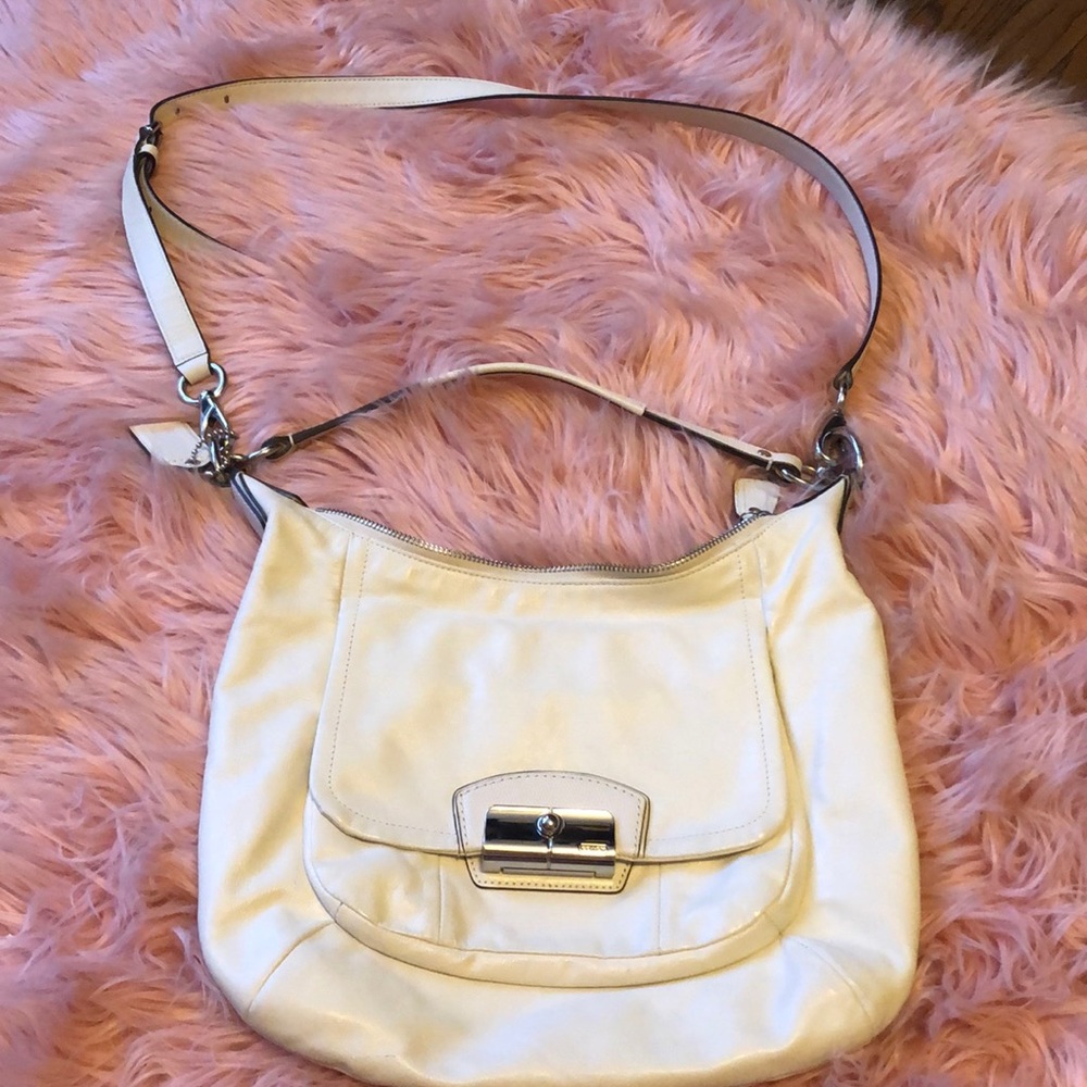 White leather coach crossbody